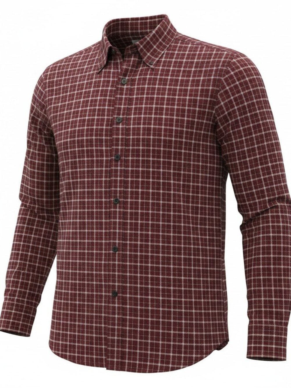 St. John's Bay Legacy Flannel Shirt Men's M Burgundy Plaid Long Sleeve Button Up
